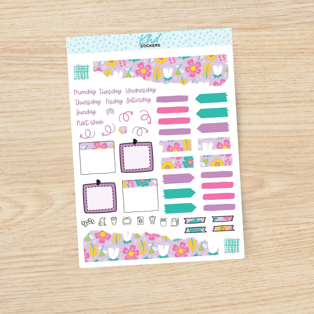 a sticker sheet with a variety of stickers on it