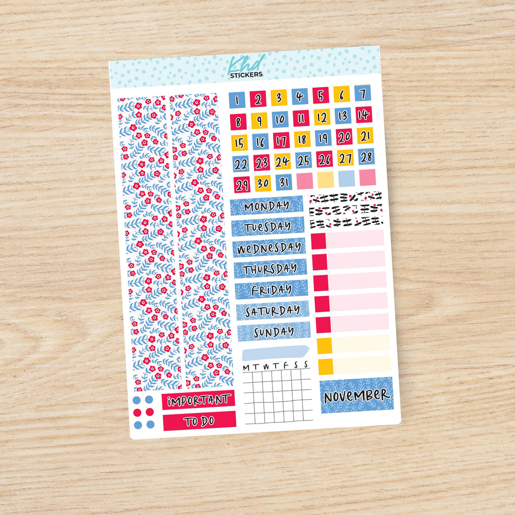 Up North Hobonichi Cousin (A5) Monthly View Planner Sticker Kit