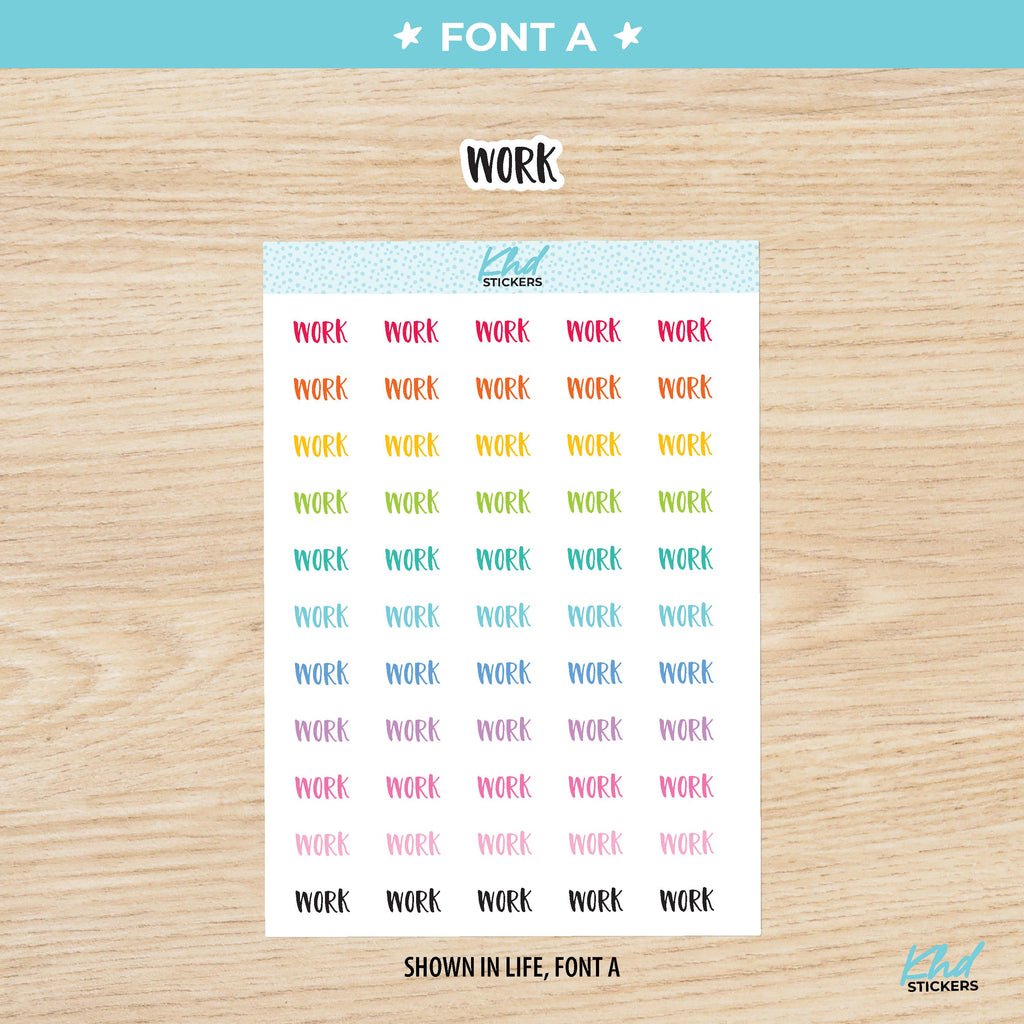 Work Planner Stickers