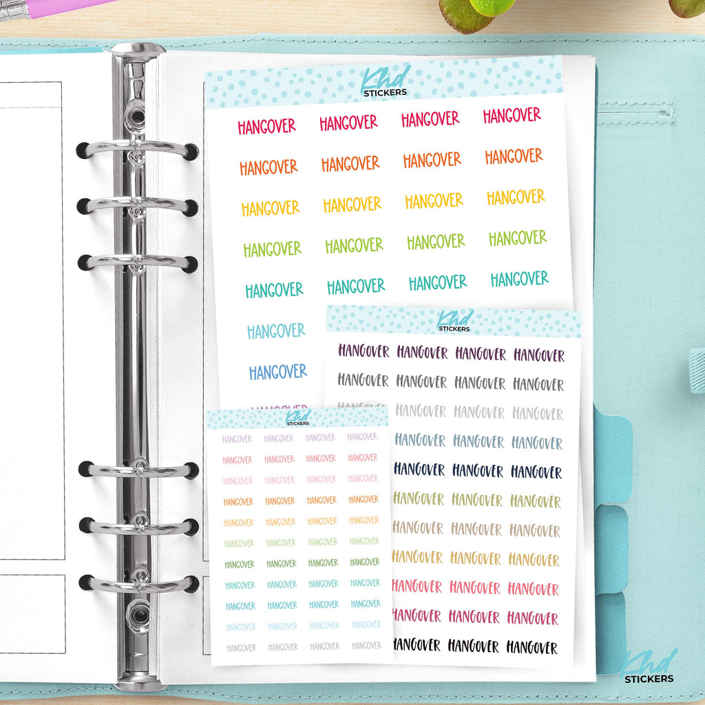 Hangover Planner Stickers