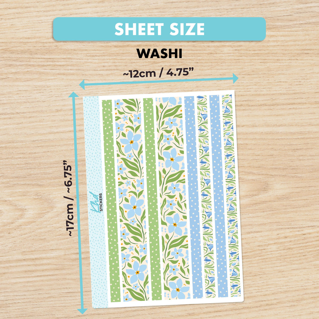 Blue & Green Decorative Washi Strip Stickers