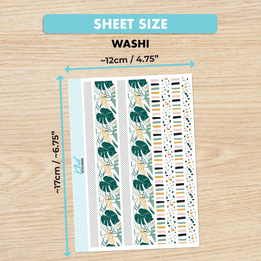 Tropical sticker kit to fit Hobonichi Weeks, Set 47019