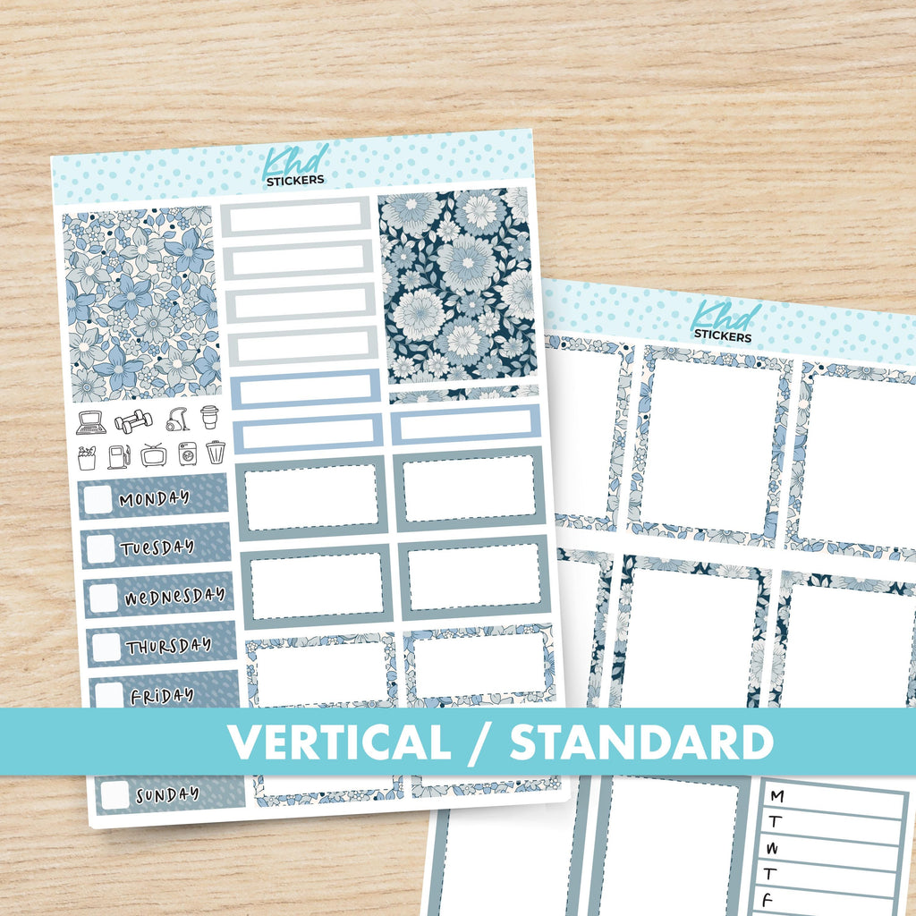 Boho Flower Vertical Planner Sticker Set, Set 47022