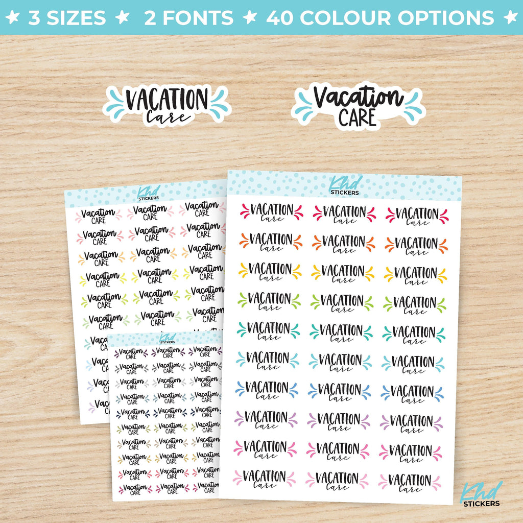 Vacation Care Stickers Small