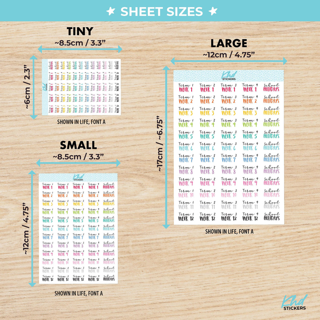 School Term Planner Stickers