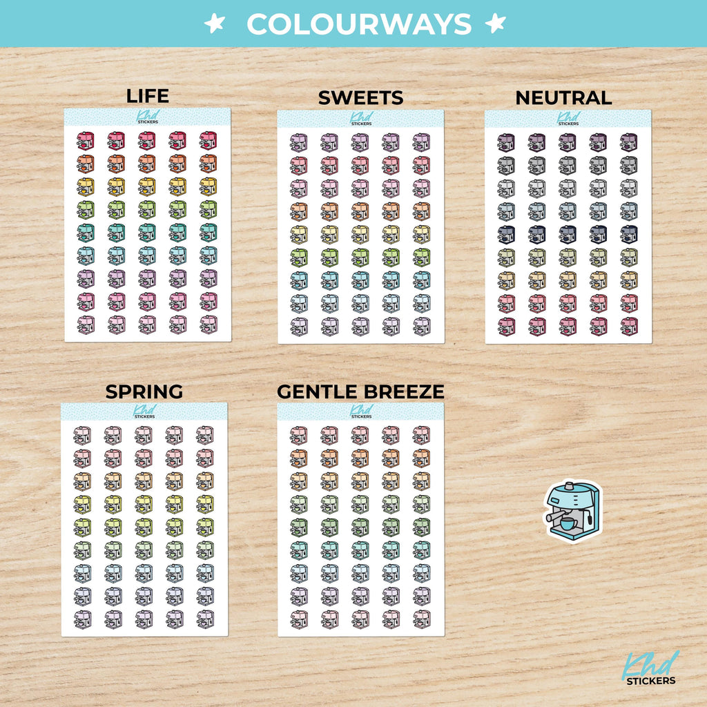 Coffee Machine Planner Stickers