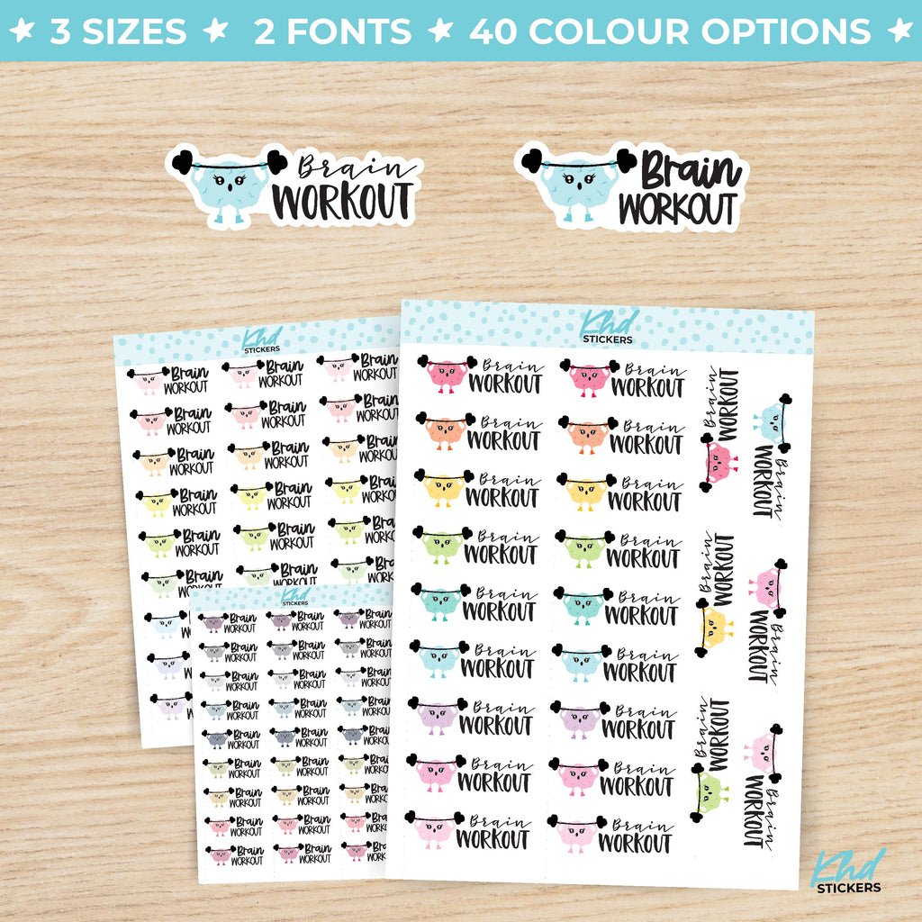 Brain Workout Stickers Small