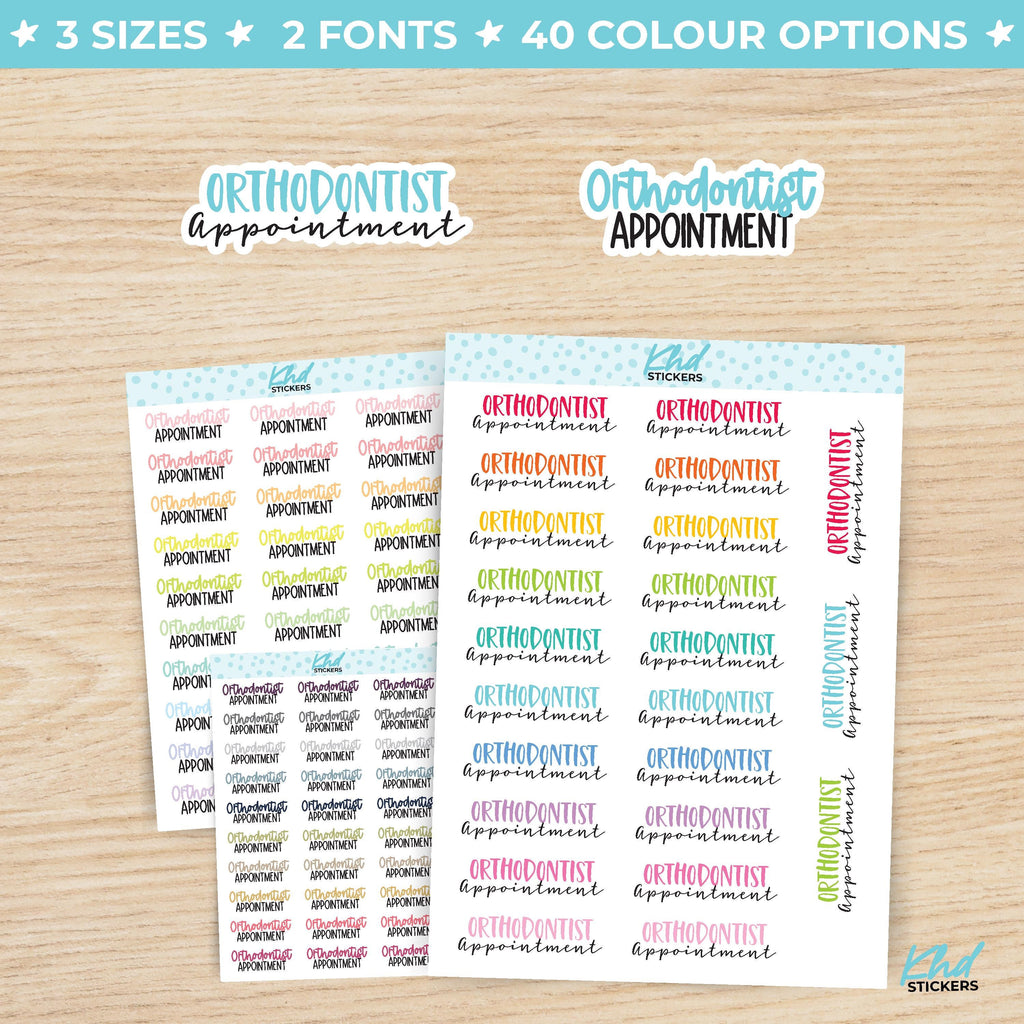 Orthodontist Appointment Stickers Small