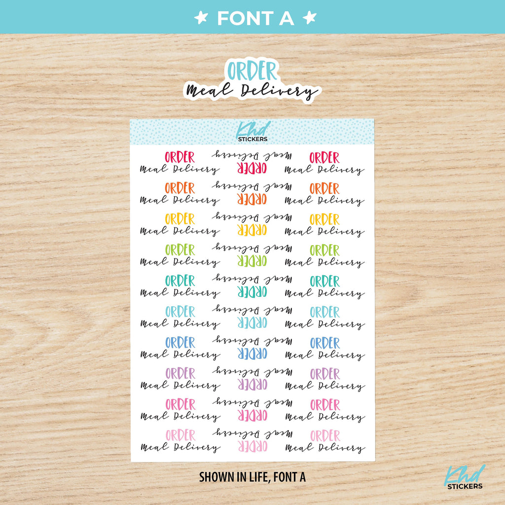 Order Meal Delivery Script Planner Stickers