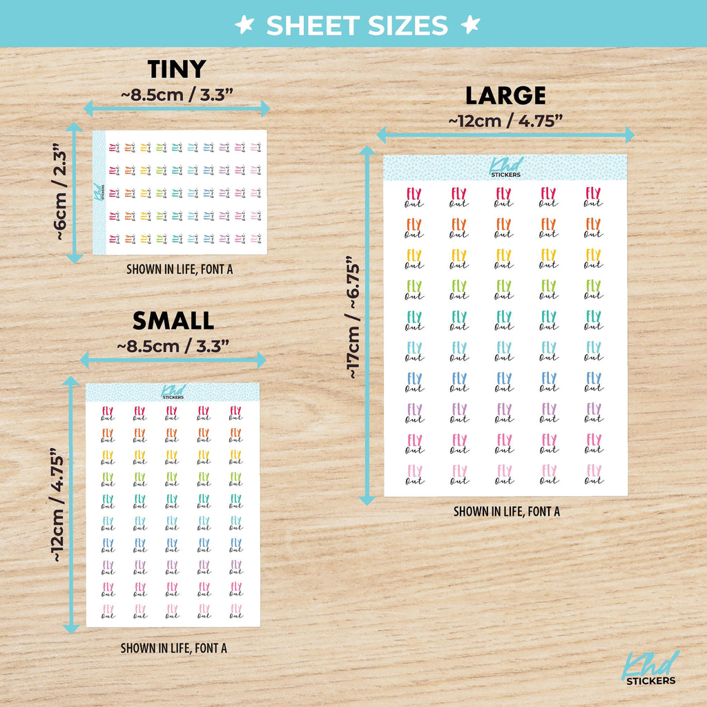 Fly Out Script Planner Stickers