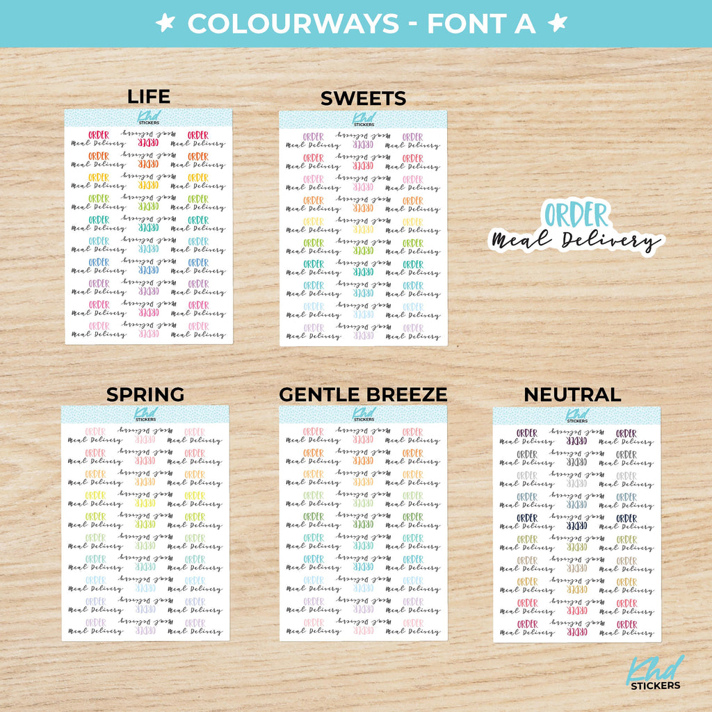 Order Meal Delivery Script Planner Stickers