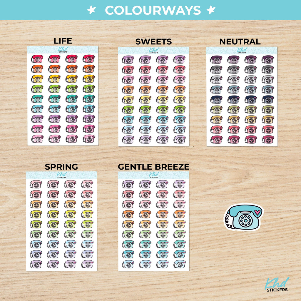 Telephone Icon Stickers - Planner Stickers - Removable