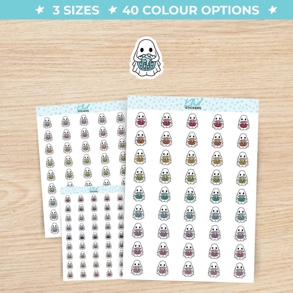 Ghost Laundry Time Planner Stickers Small / LIFE