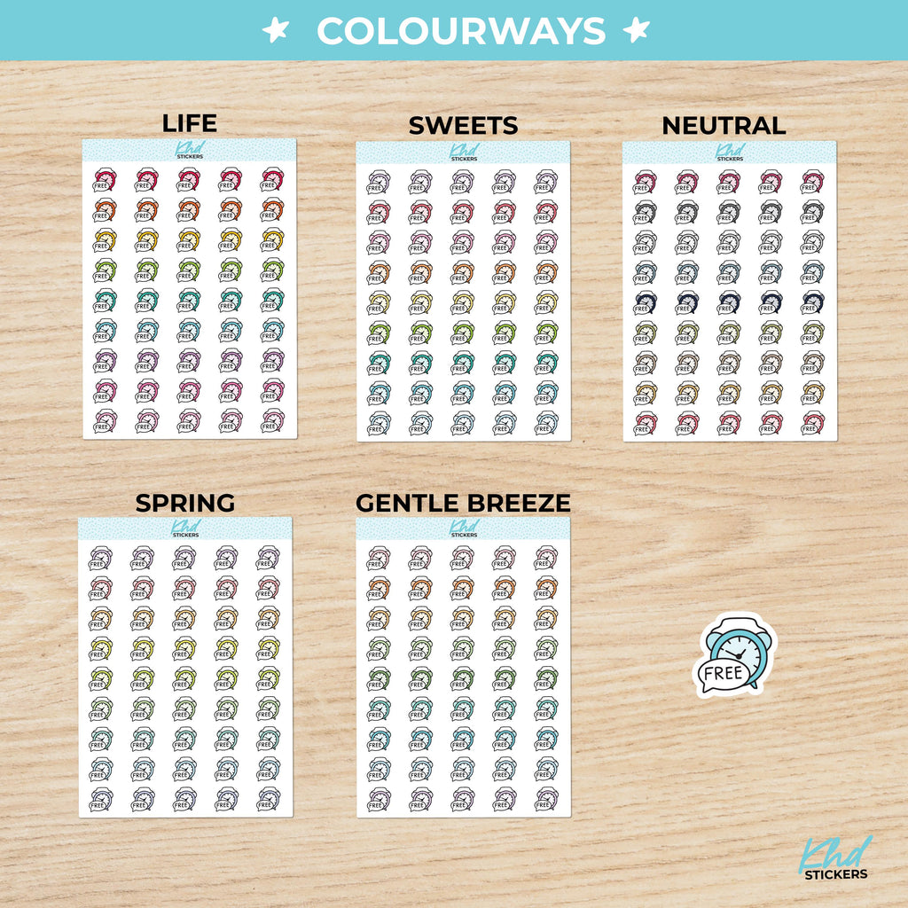 Free Time Icoms Planner Stickers