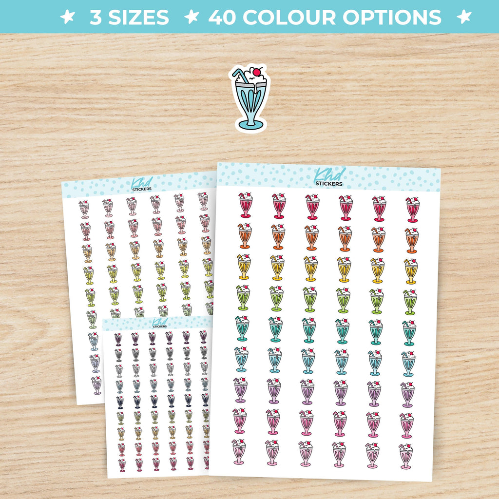 Milk Shake Icon Stickers - Small