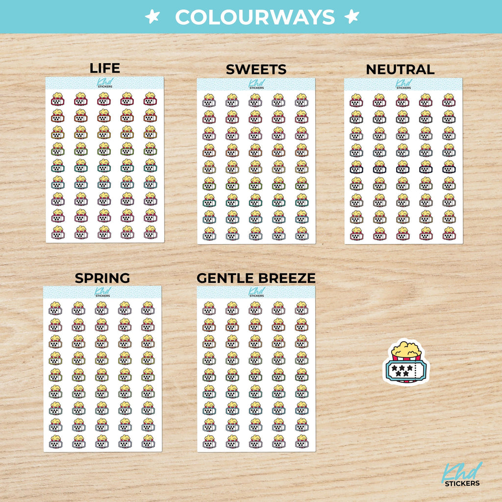 Movie and Popcorn Planner Stickers