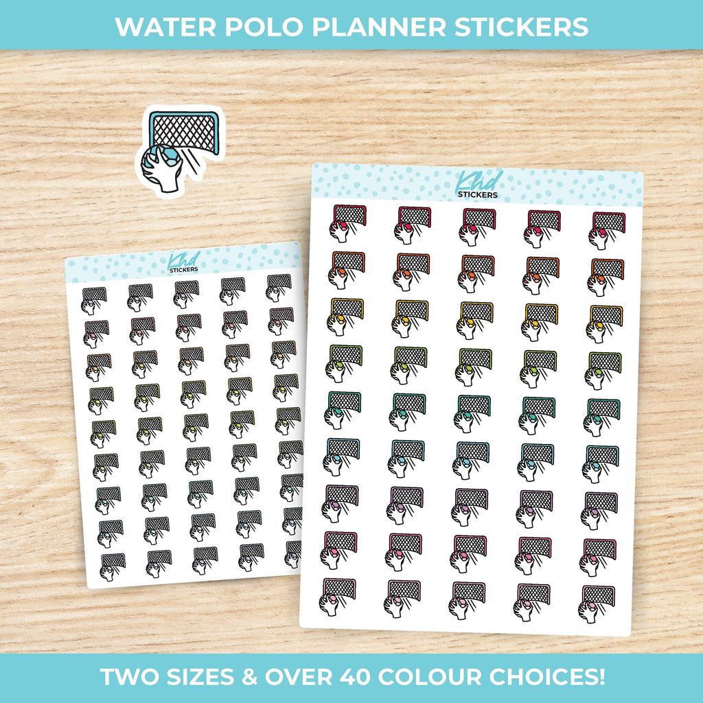 Water Polo Planner Stickers, Two sizes, Removable