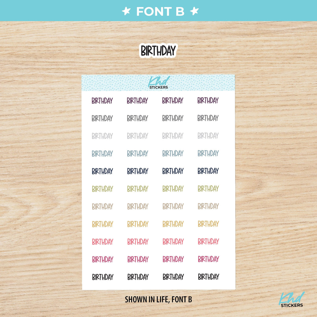 Birthday Planner Stickers