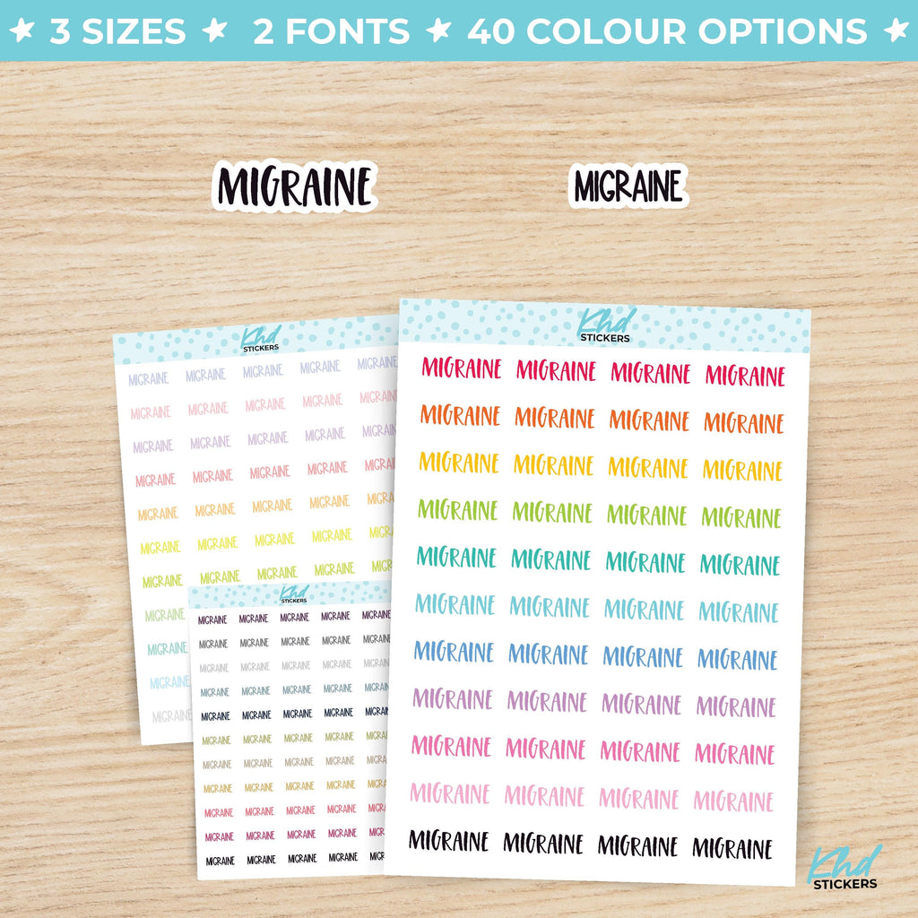 Migraine Planner Stickers