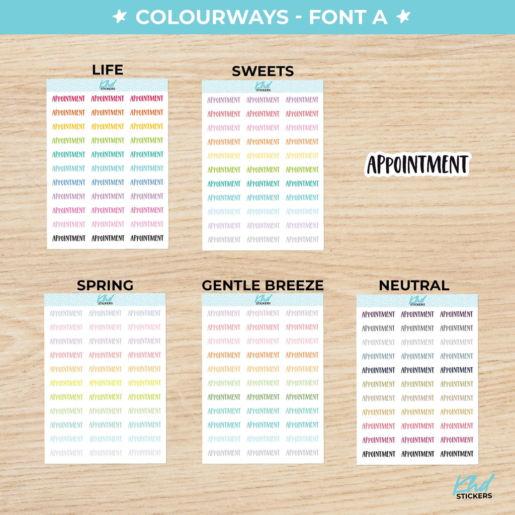 Appointments Planner Stickers