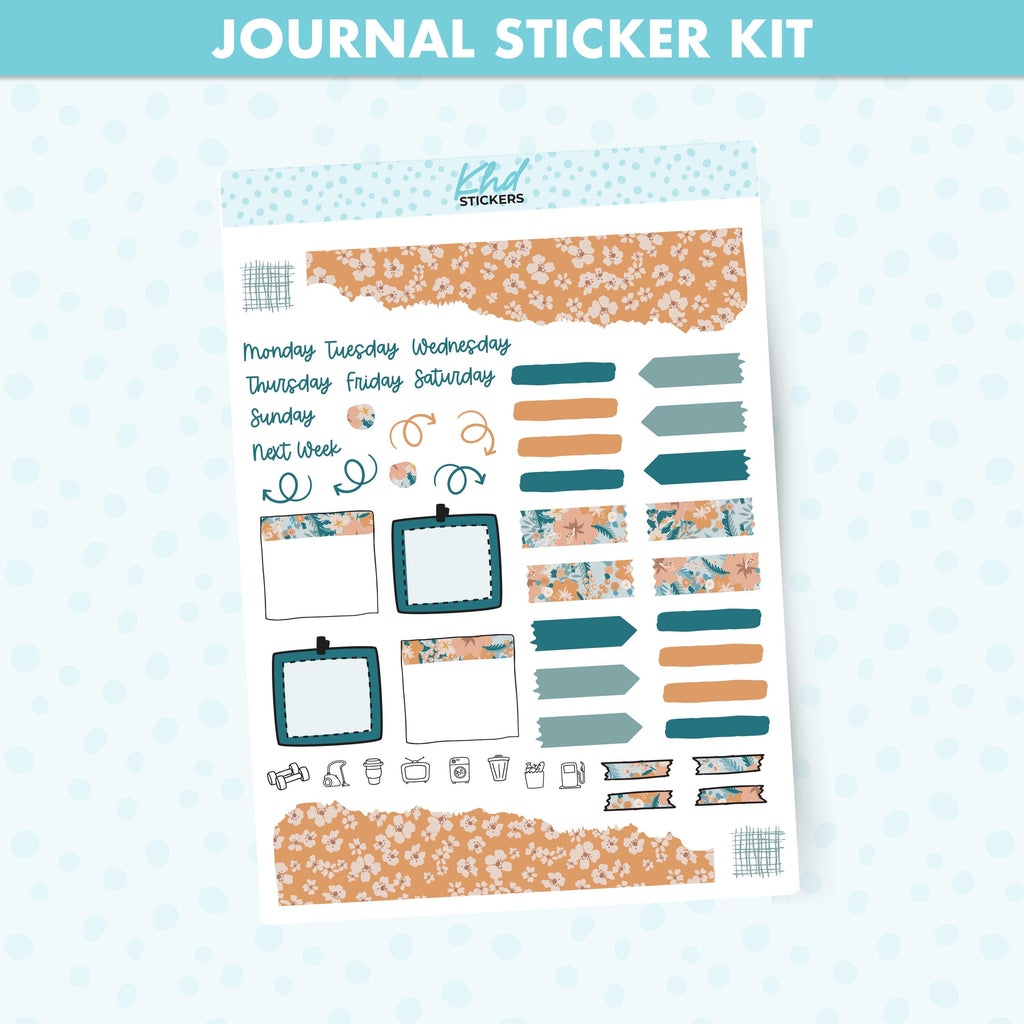 Wild Floral Journal Weekly Sticker Kit