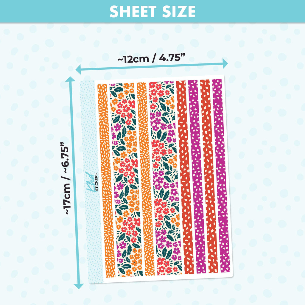 Intense Blooms Floral Lime Weekly Planner Sticker Kit