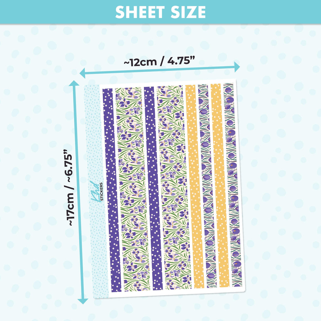 Purple Floral Decorative Washi Strip Stickers