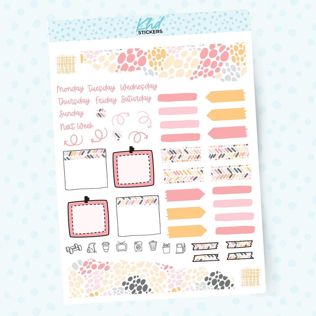 Pretty Spots Journal Weekly Sticker Kit, to fit most planners, dot journals, and notebooks. Set 47027