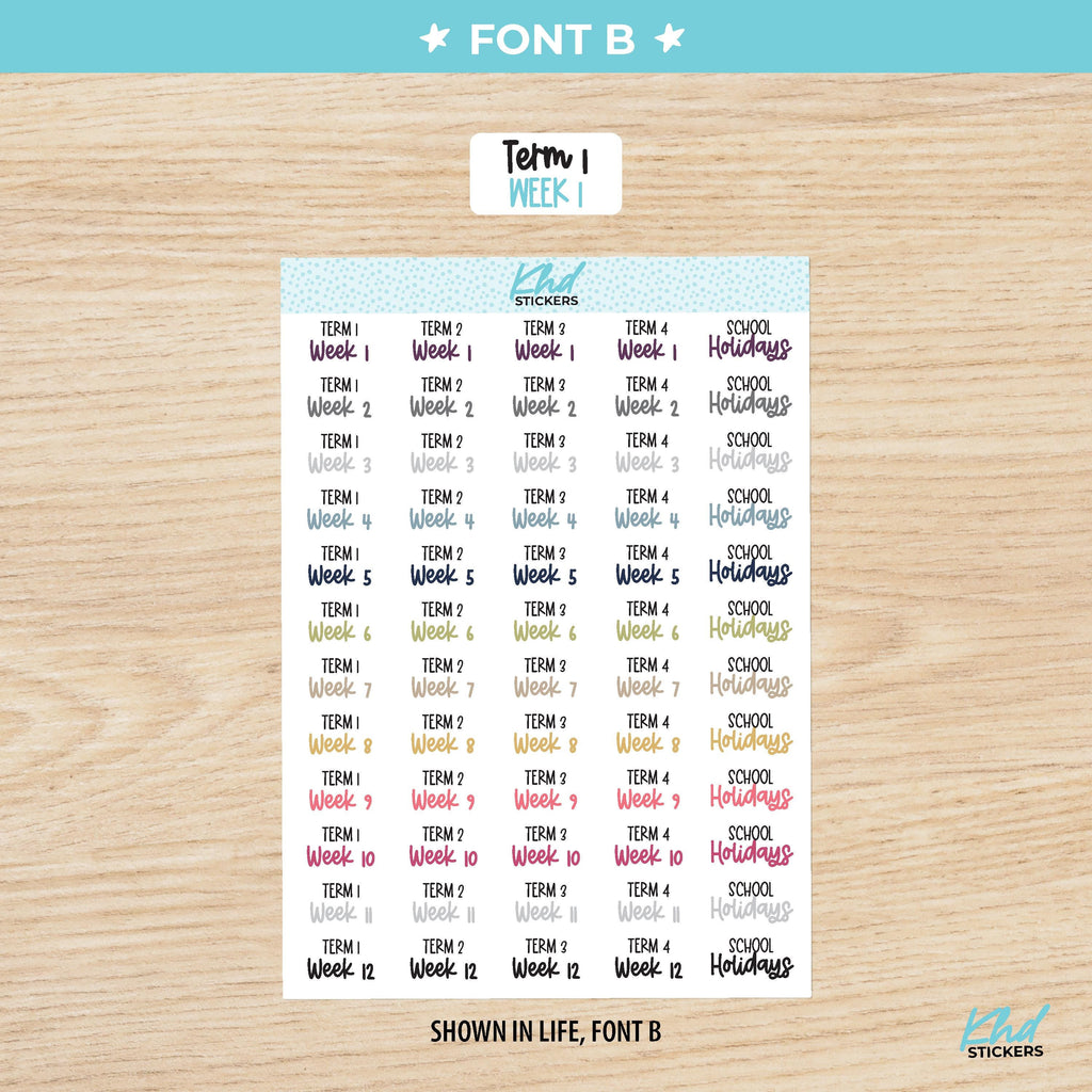 School Term Planner Stickers