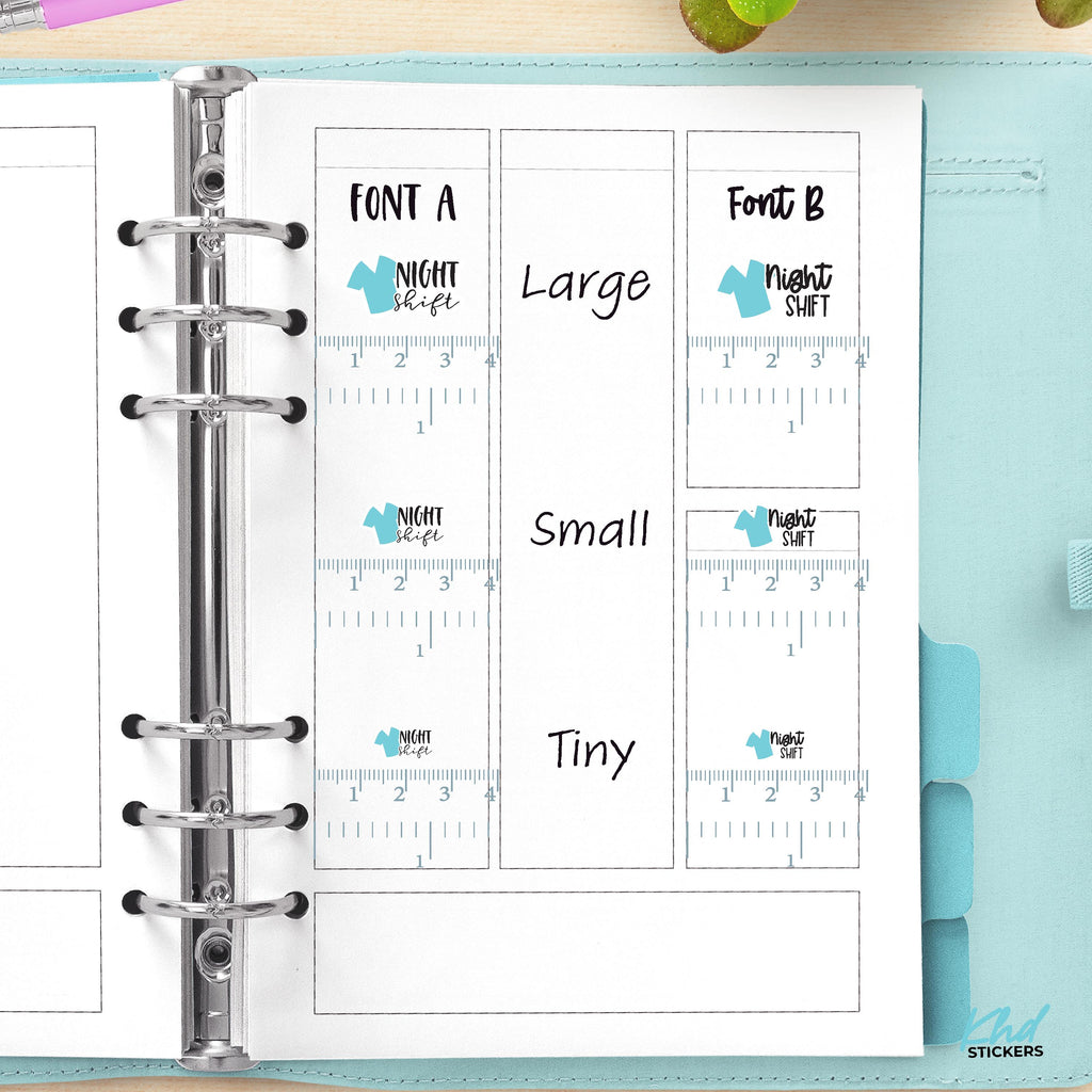 Night Shift - Medical and Nurse Scrubs Shift Planner Stickers