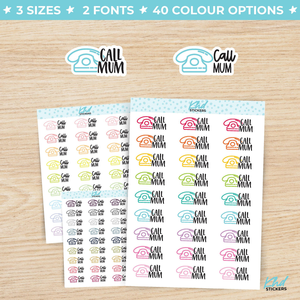 Call Mum Icon Script Stickers Small