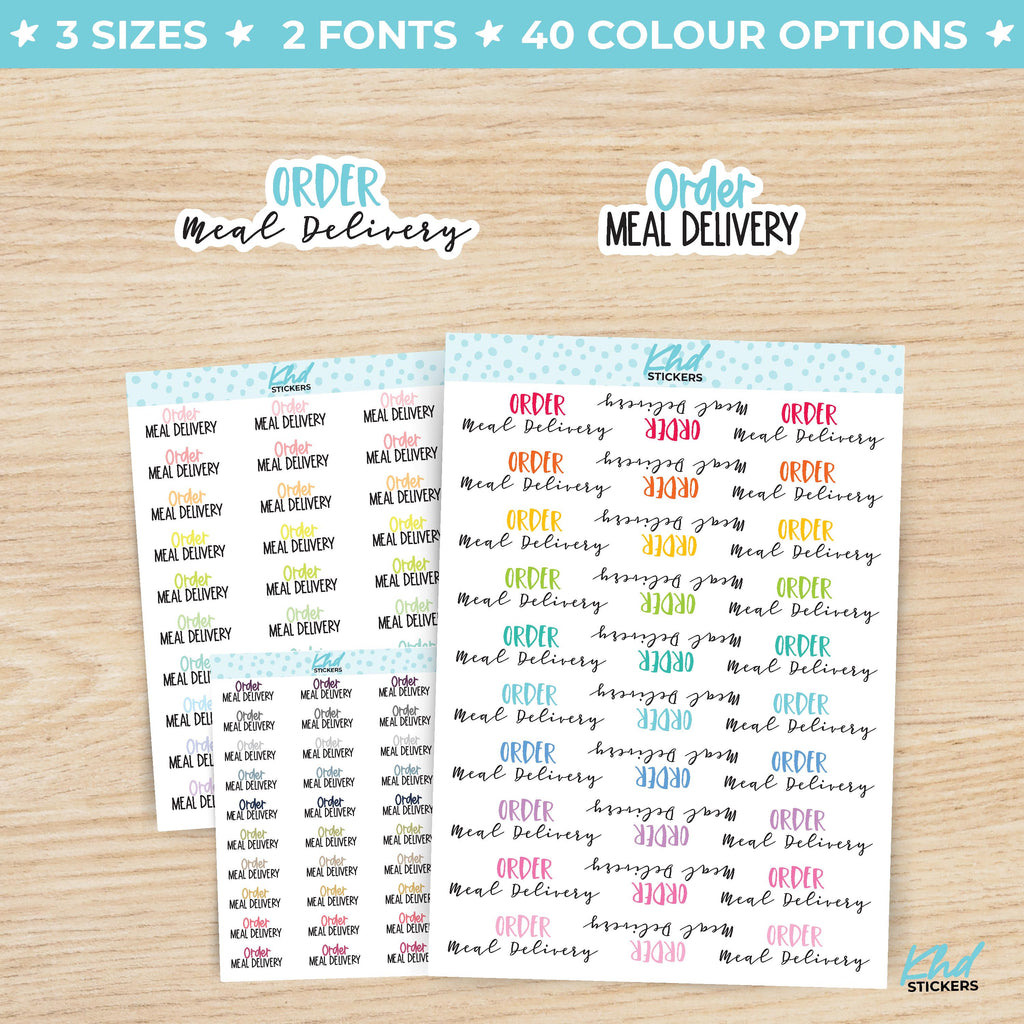 Order Meal Delivery Script Planner Stickers SMALL