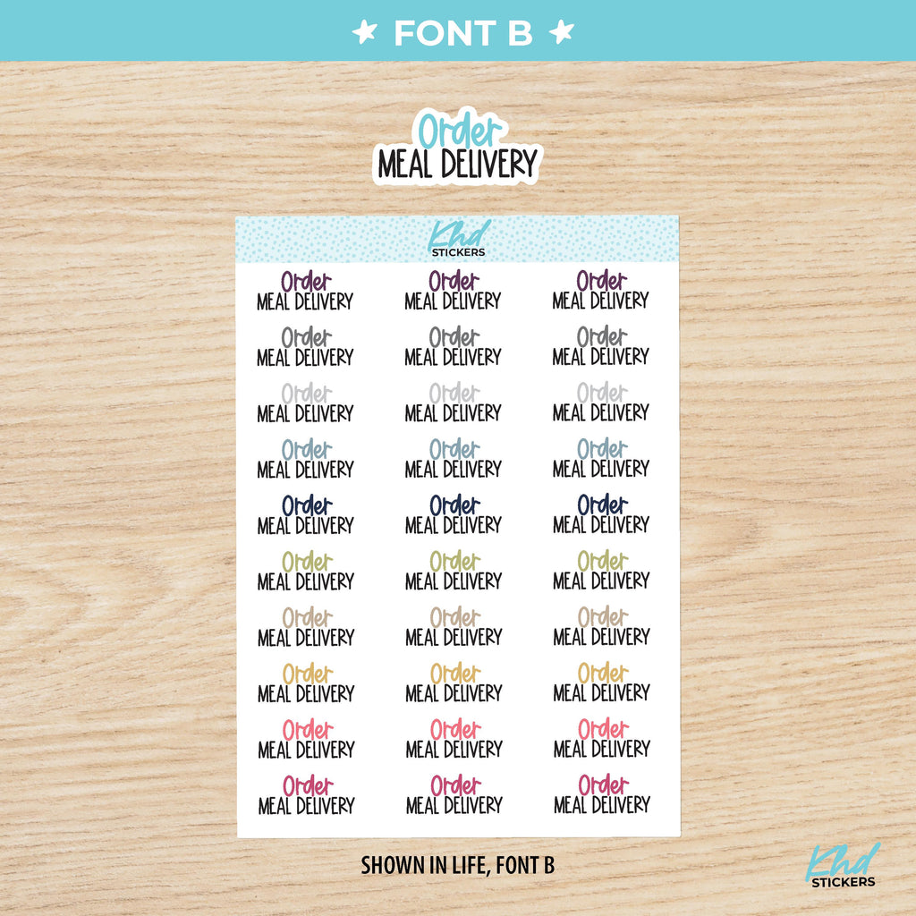 Order Meal Delivery Script Planner Stickers