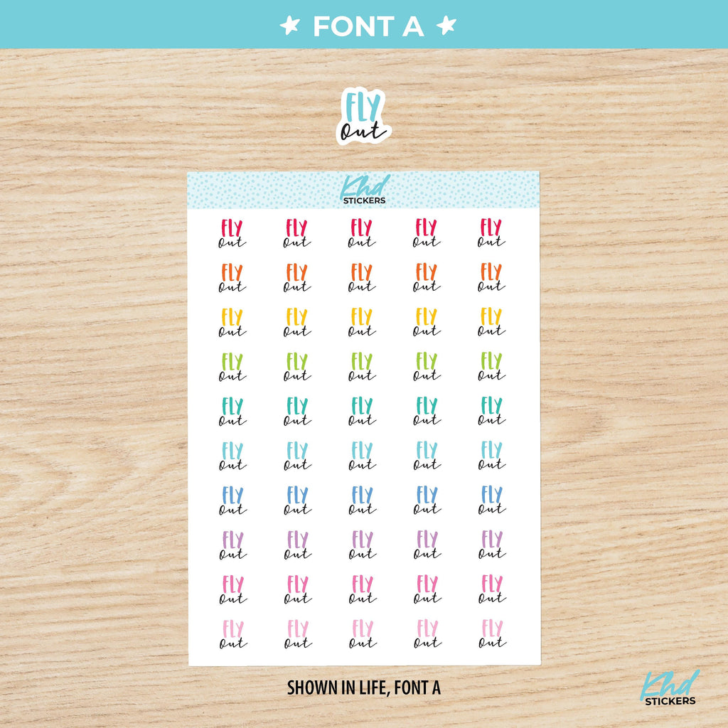 Fly Out Script Planner Stickers