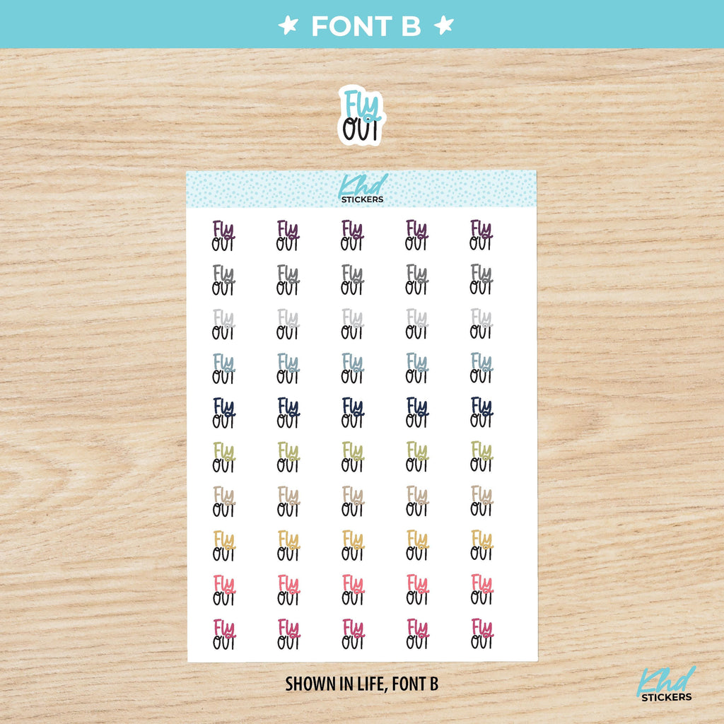 Fly Out Script Planner Stickers