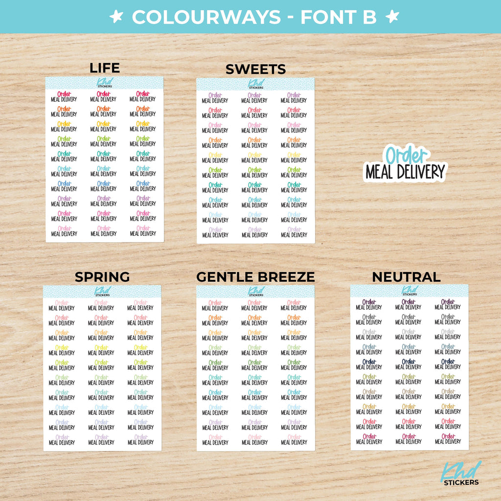 Order Meal Delivery Script Planner Stickers