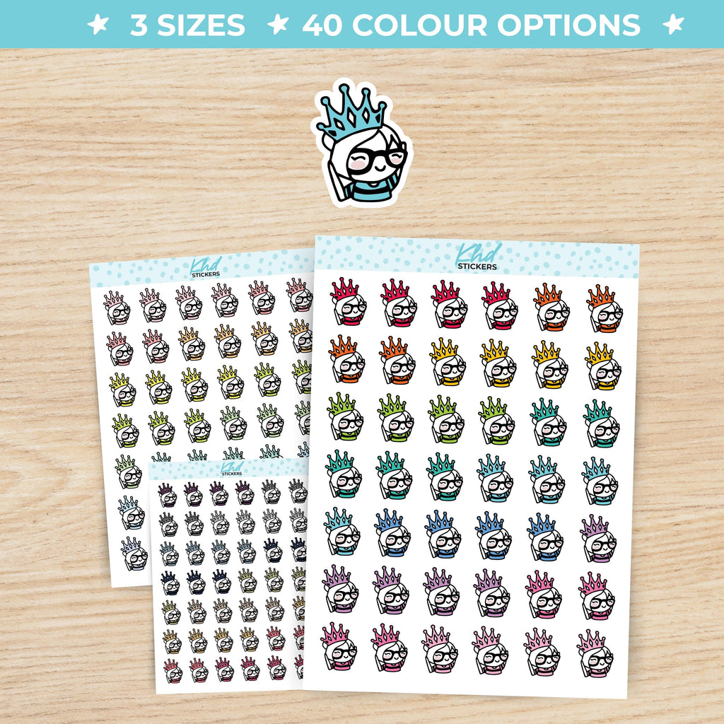 Wear Your Crown Planner Girl Stickers - Planner Stickers - Removable Small