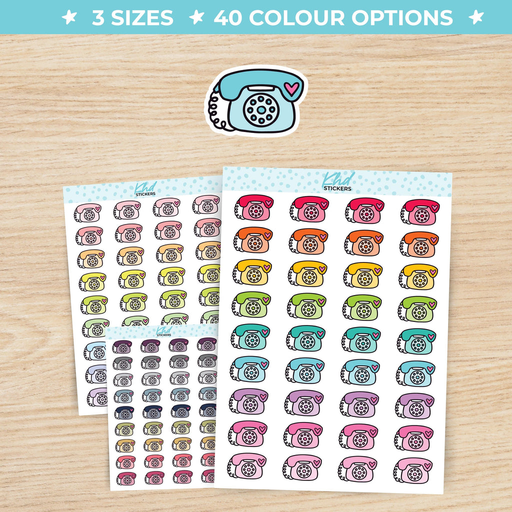 Telephone Icon Stickers - Planner Stickers - Removable Small