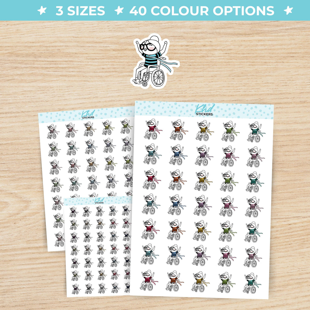 Planner Girl Wheelchair Stickers Small