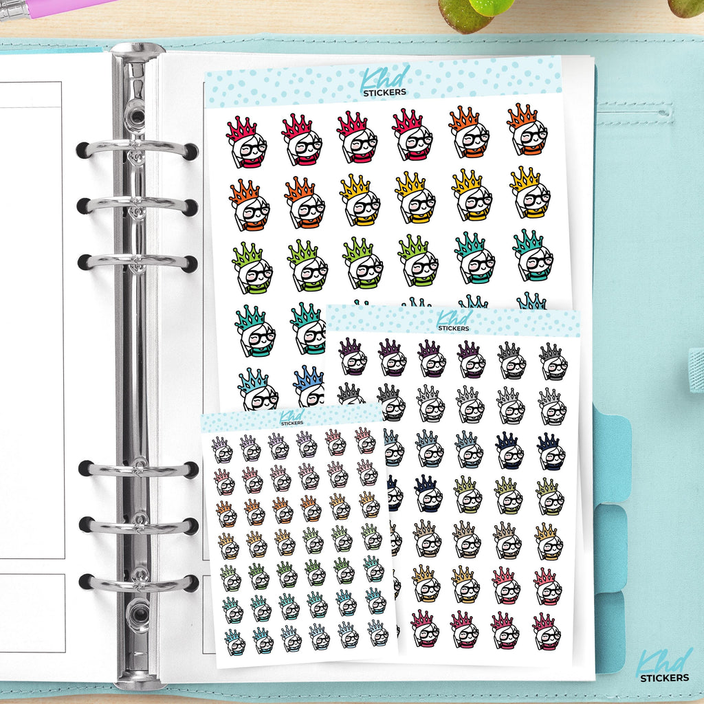 Wear Your Crown Planner Girl Stickers - Planner Stickers - Removable