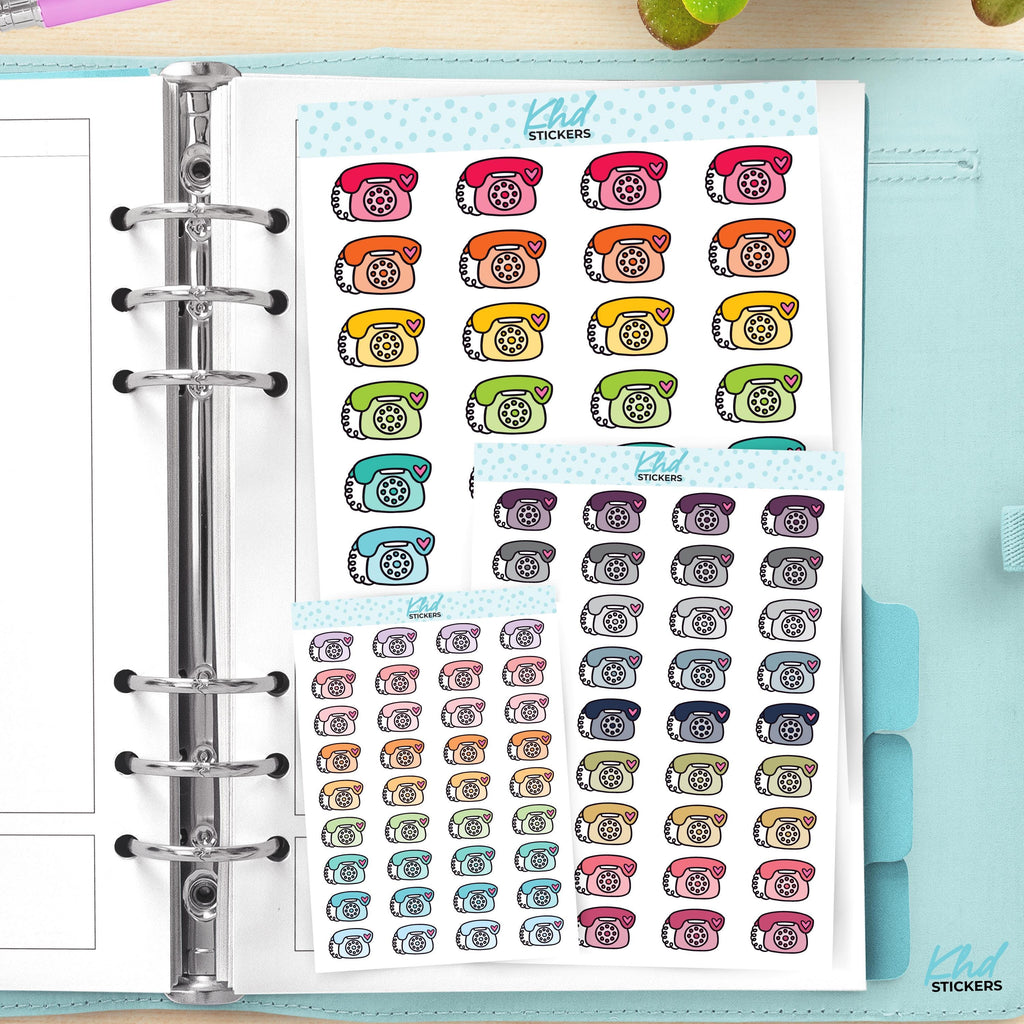 Telephone Icon Stickers - Planner Stickers - Removable