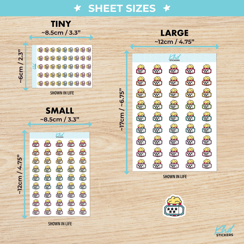 Movie and Popcorn Planner Stickers