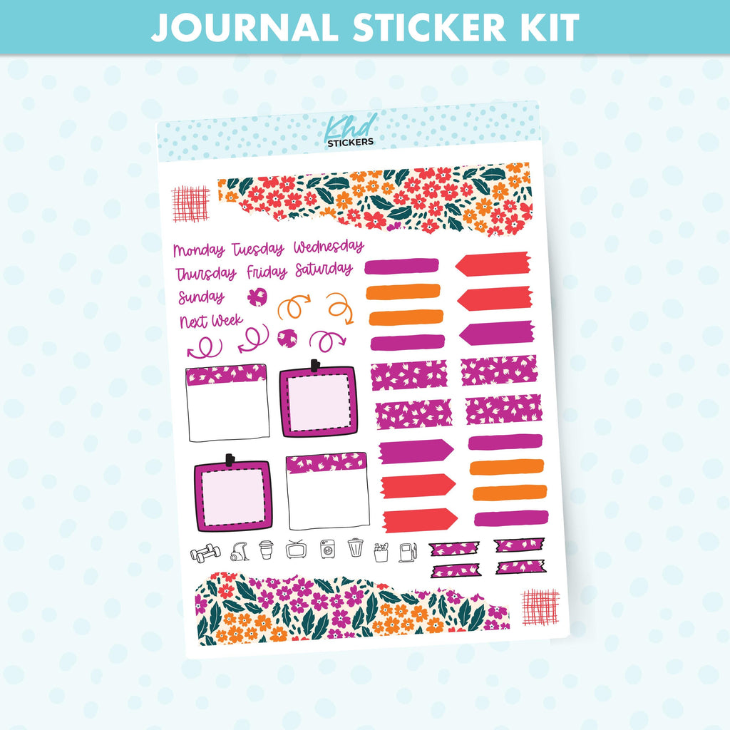 Intense Blooms Floral Weekly Sticker Kit