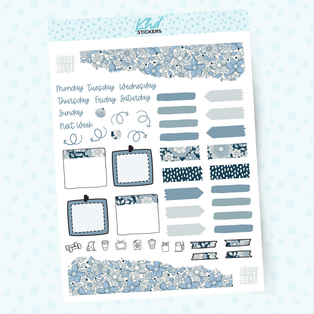 Boho Flower Journal Weekly Sticker Kit