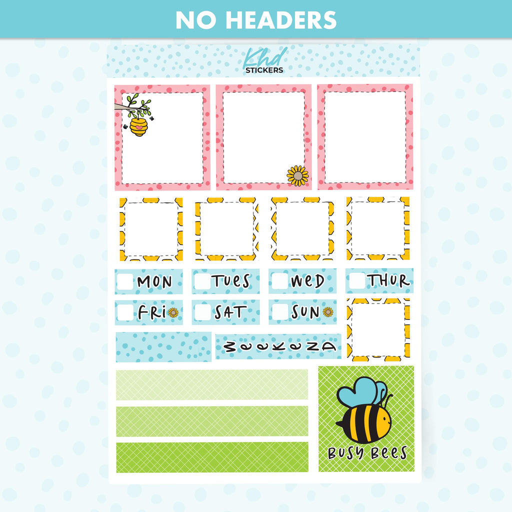 Busy Bee stickers Lime Weekly Planner Sticker Kit