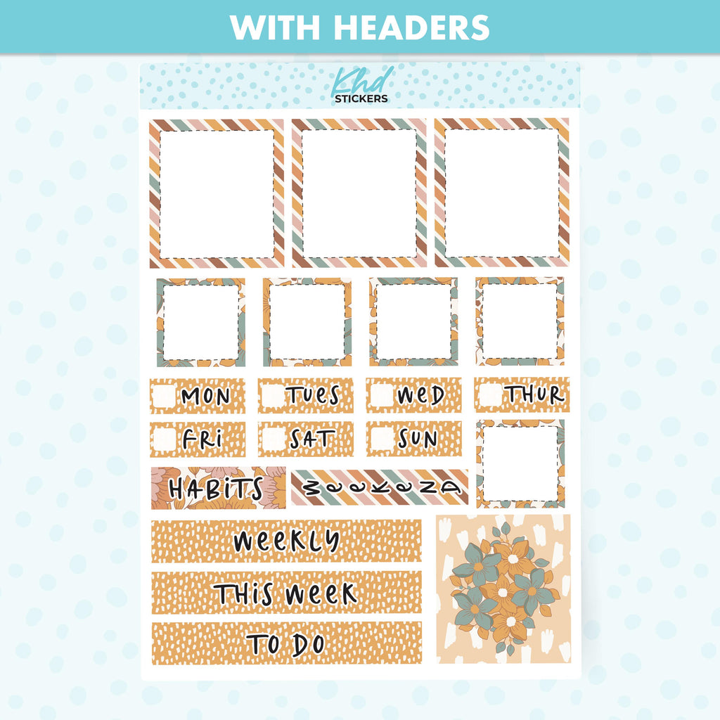 Lime Weekly Vintage Planner Sticker Kit