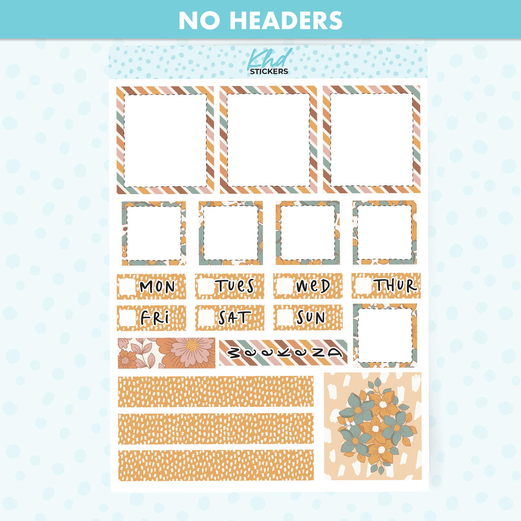 Lime Weekly Vintage Planner Sticker Kit