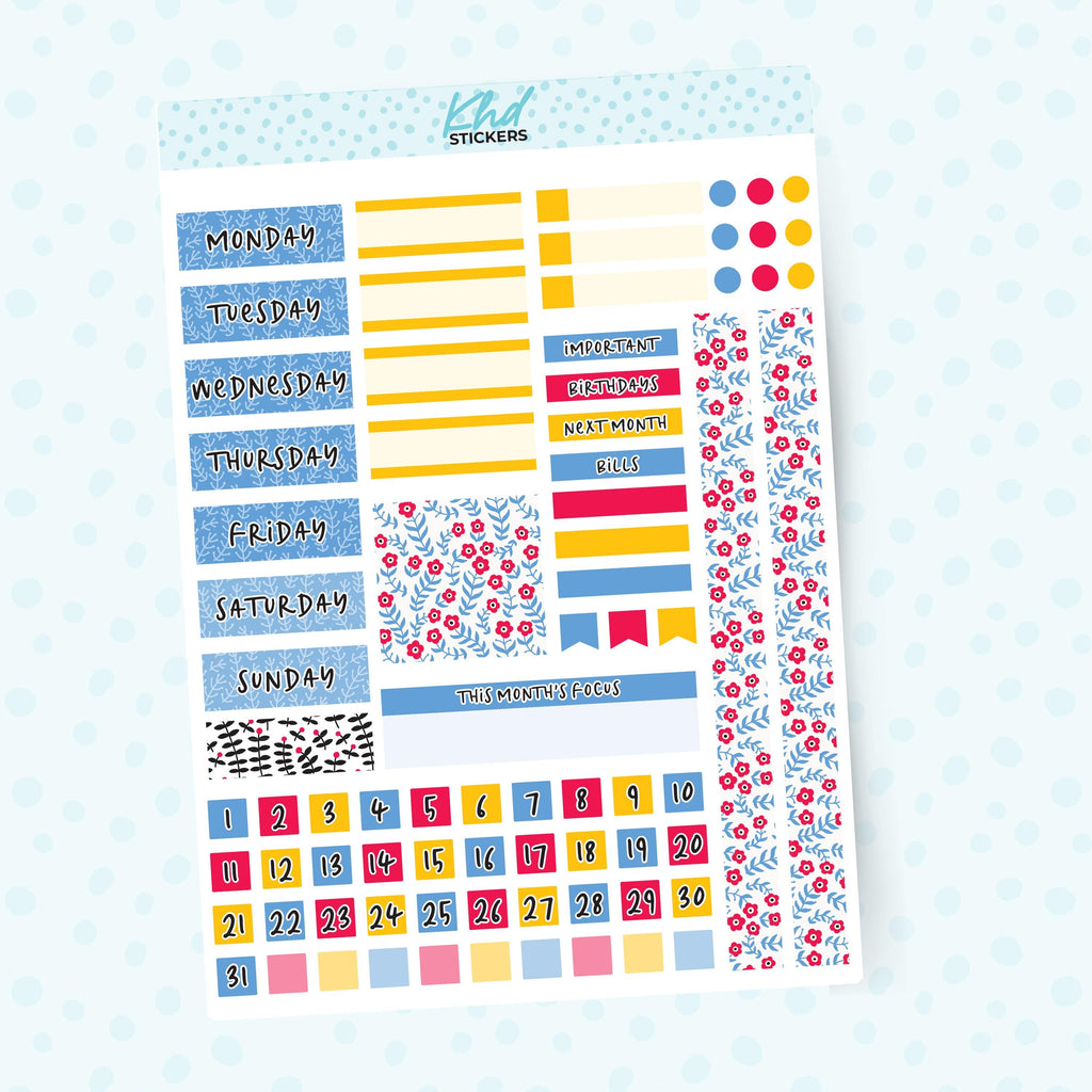 Up North Lime Weekly Monthly View Planner Sticker Kit