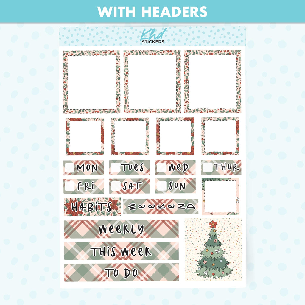 Christmas Love Lime Weekly Planner Sticker Kit