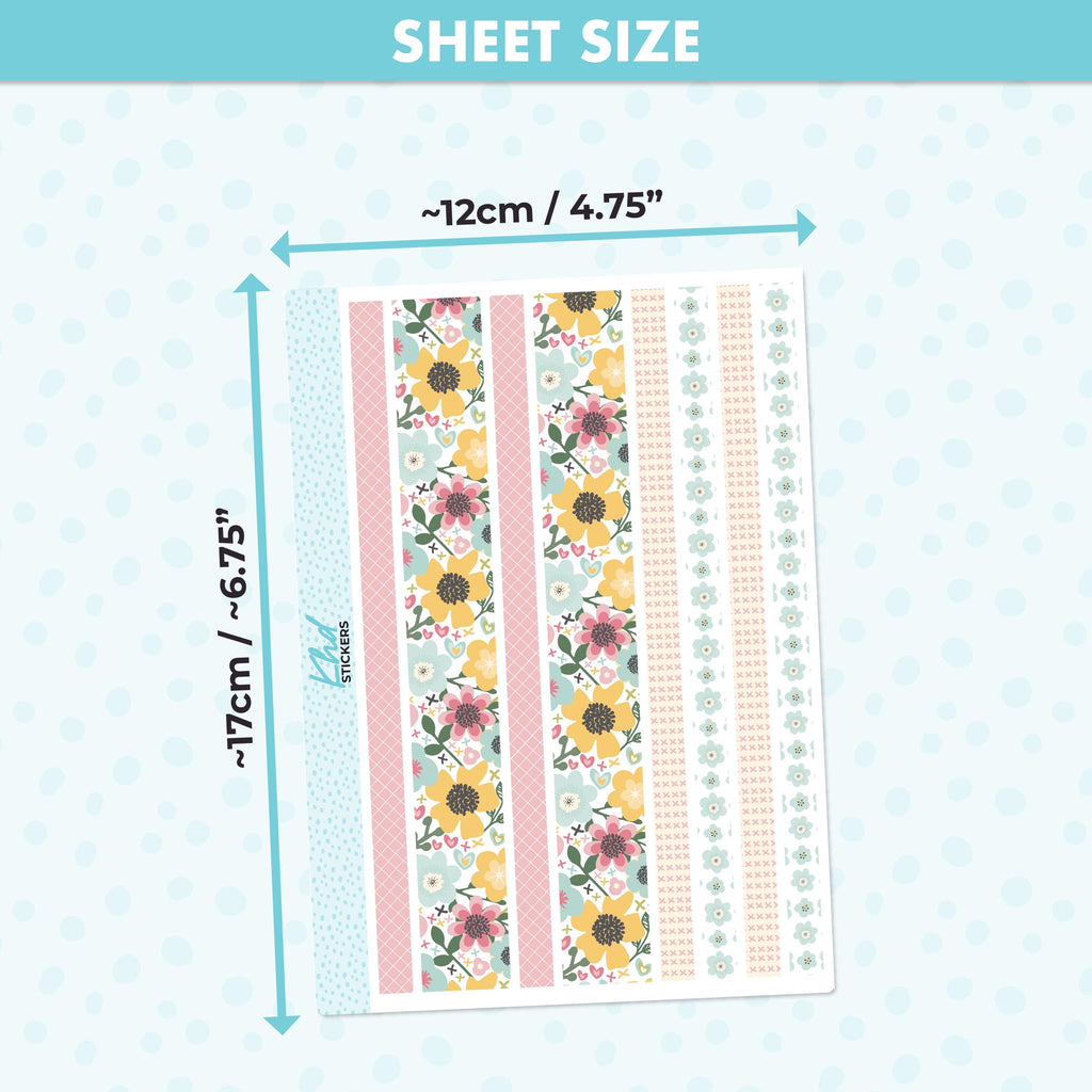 Pretty Floral Decorative Washi Strip Stickers